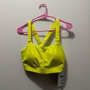 UNDER ARMOUR - Sports Bra - Yellow - Size: Large